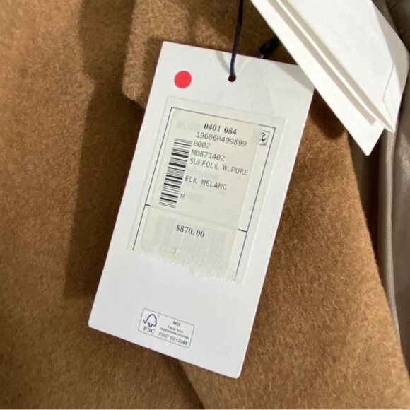 NWT THEORY Suffolk Single-breasted Overcoat In Elk Melange size M - Picture 6 of 10